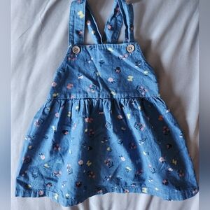 Floral Denim Minnie Mouse Dress For Baby Girl